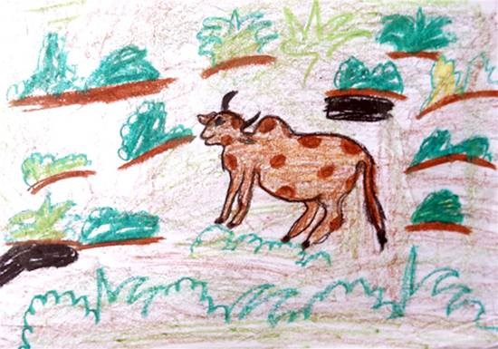 Ox, painting by Vaishali Mandal