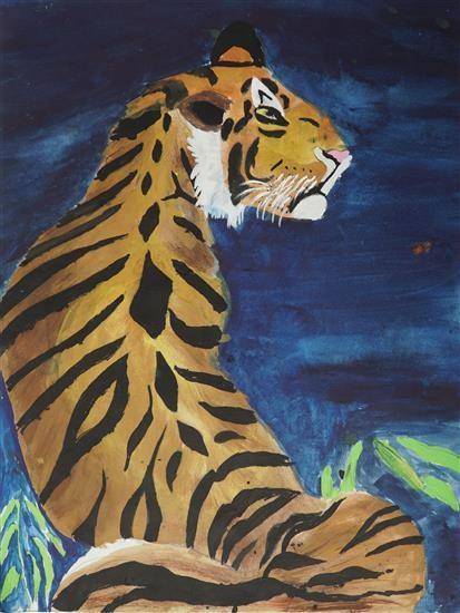The Bengal Tiger, painting by Aprit Katkhede