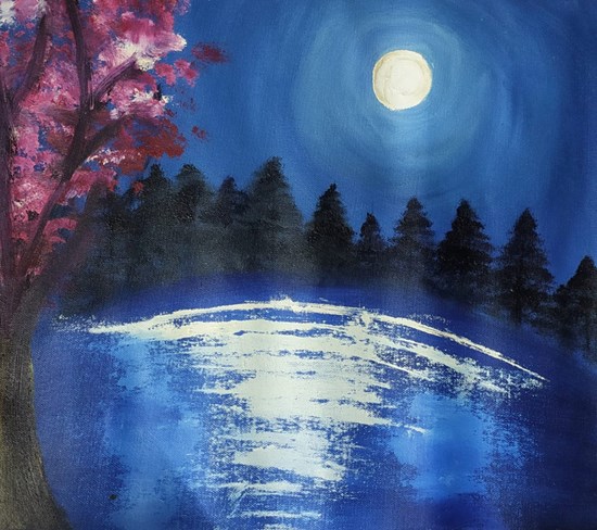 Moonlight, painting by Aprit Katkhede