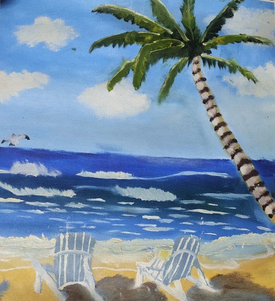 Goa Beach, painting by Aprit Katkhede
