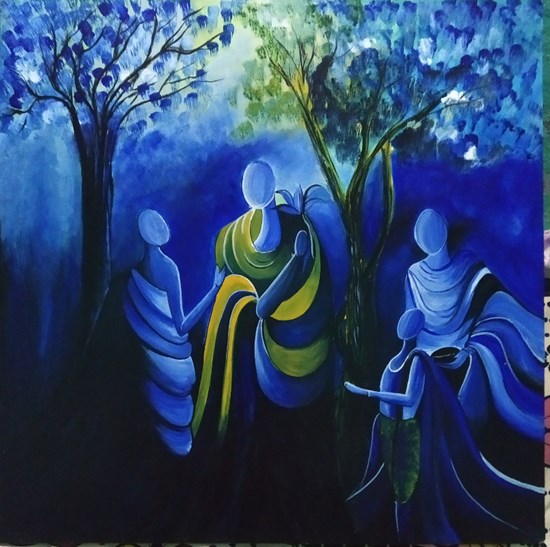 composition, painting by Sabahat Fatima