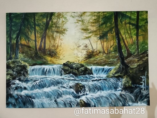 Beautiful nature, painting by Sabahat Fatima