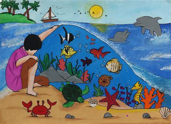 Painting  by Akshaya Kulkarni - Marine life