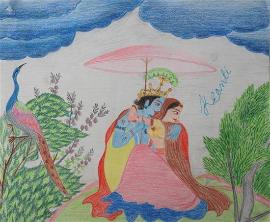 Painting  by Kranti Waghmare - Radha Krishna
