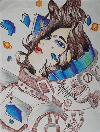 Falling Hard, painting by Rashi Jalan