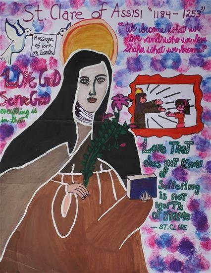 St. Clare of Assisi “1184 - 1253”, painting by Sanika Pathania