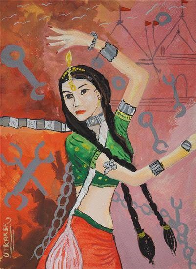 Dancing Girl, painting by Utkarsh Singh