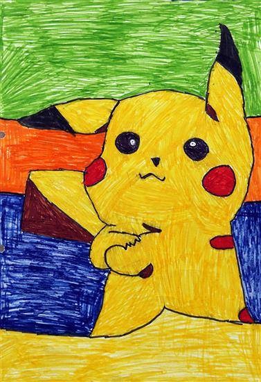 Pikachu, painting by Aryan Chauhan