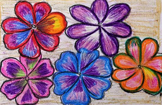 Painting  by Priti Merya - Flower Art