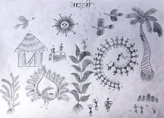 Warli Art, painting by Vishal Topale