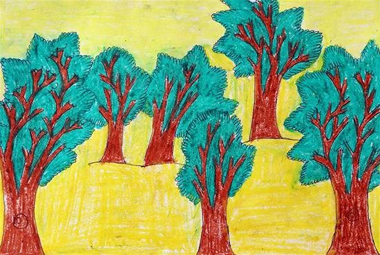 Trees, painting by Diksha Khutade