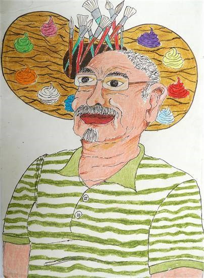 My First Art Teacher, painting by Avantika Bahadur