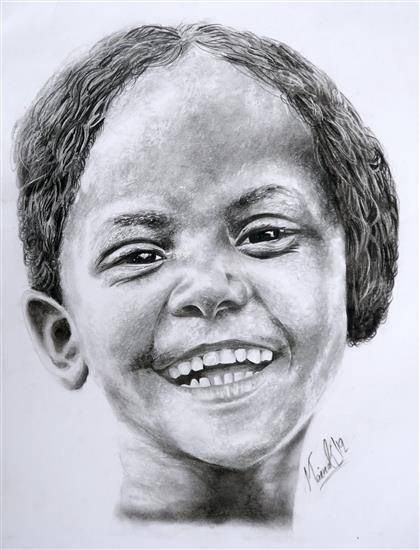 Smile in her beauty, painting by Mainak Deb