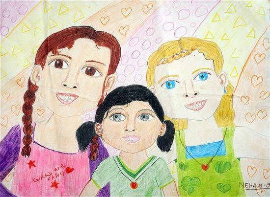 Friends across three countries, painting by Neha Jacob