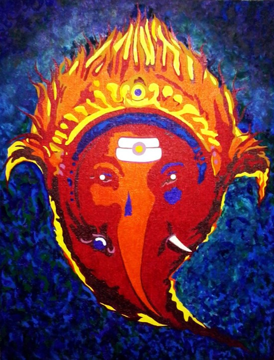 Shri Ganesh, painting by Tushar Sakpal