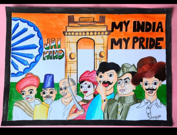 Painting  by Shravya Bharath - Freedom fighters
