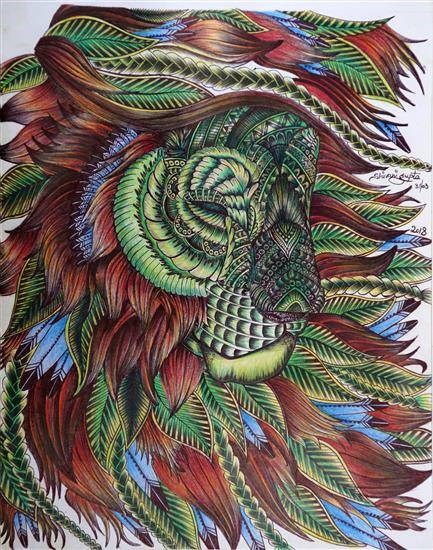 Panther lion, painting by Shivani Gupta