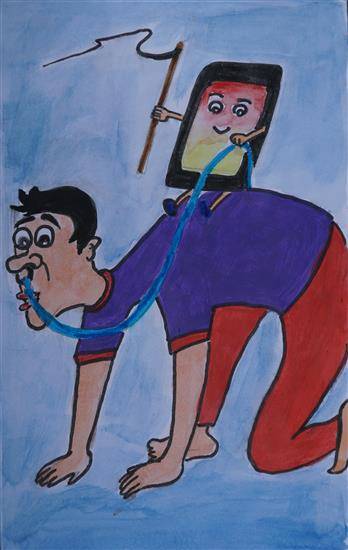 Painting  by Swastika R P - Mobile rules Man