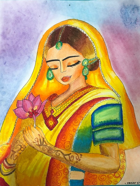 Lady, painting by Aditi Kathuria