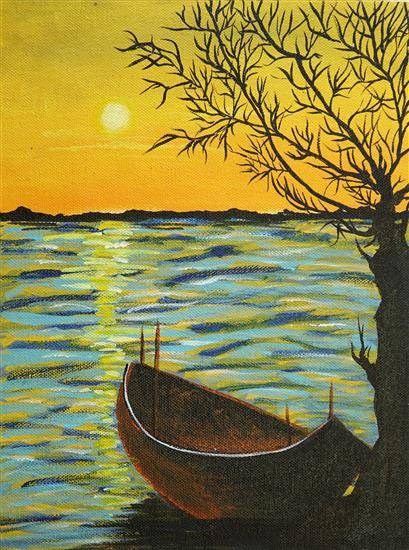 The Serene Sunset, painting by Ganiya Gupta