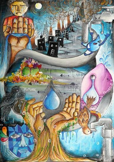 Water Conservation for a better Tomorrow, painting by Harsh Ghosalkar