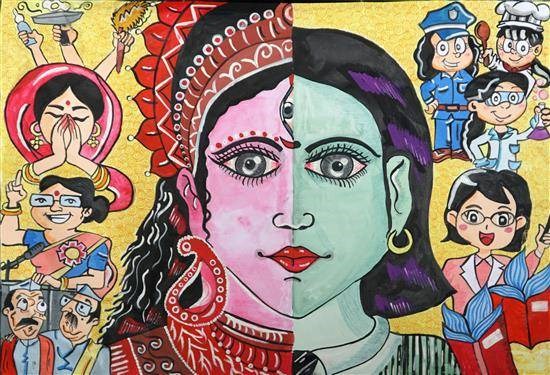 Women as Warriors, painting by Jaysi Nigam
