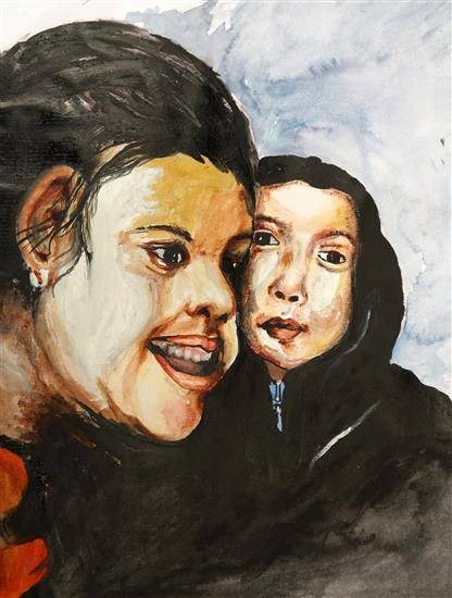 Sister's Love, painting by Susmita Roy