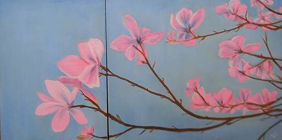 Spring flowers, painting by Swati Gogate