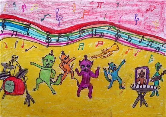 Dance, painting by Harshal Banawar