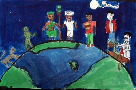 Painting  by Renitha Karri - Space Walk