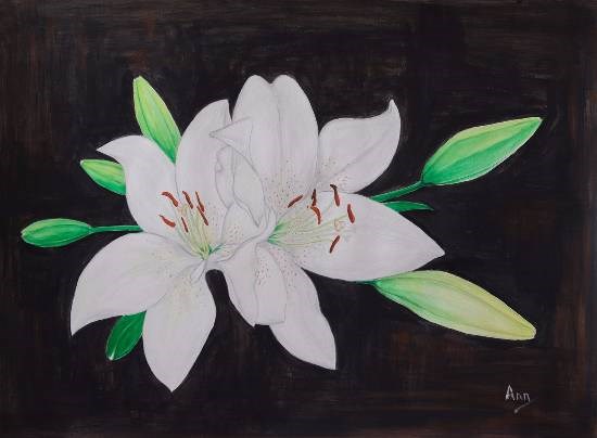 Lilies - 2, painting by Anjuli Minocha