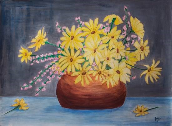 Daisies, painting by Anjuli Minocha