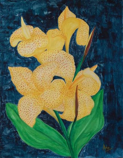 Lilies - 3, painting by Anjuli Minocha