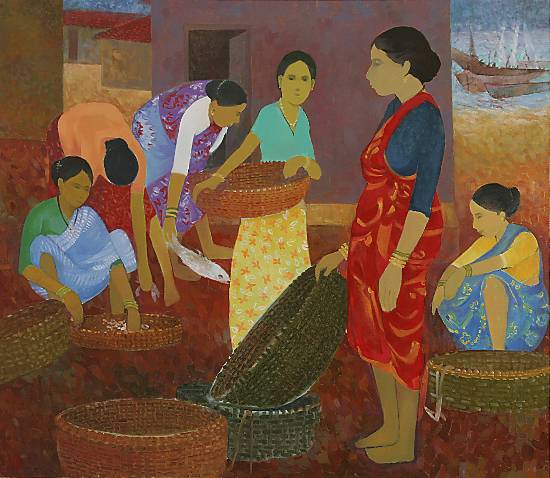 Done for the Day, Painting by  Artist Shashikant Bane