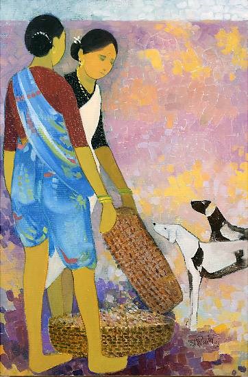 Untitled - 18, painting by Shashikant Bane
