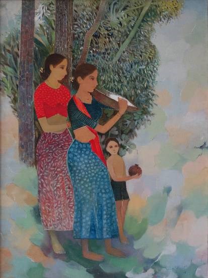Untitled - 7, painting by Shashikant Bane