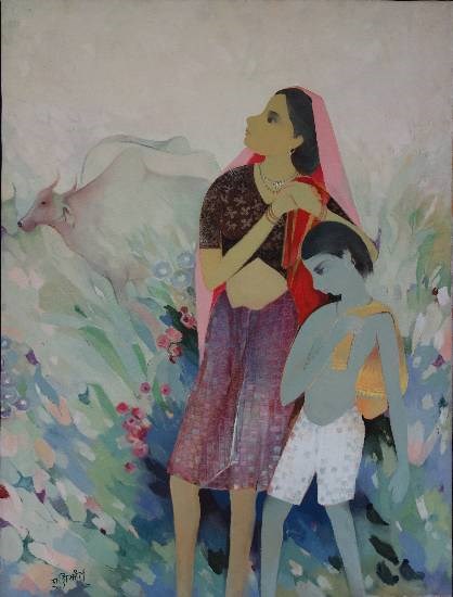 Untitled - 1, painting by Shashikant Bane