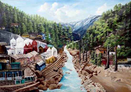 Gangotri - 2, painting by Sudha Srivastava