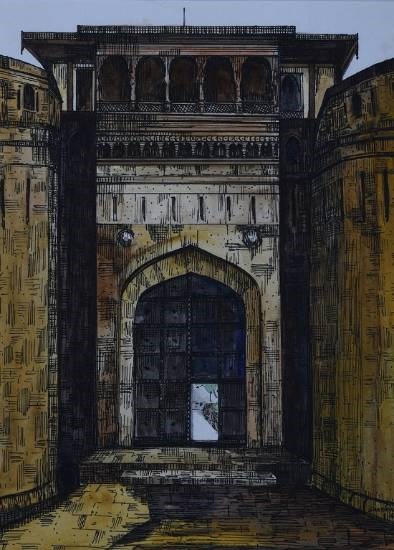Shaniwarwada Pune, painting by Sandhya Ketkar