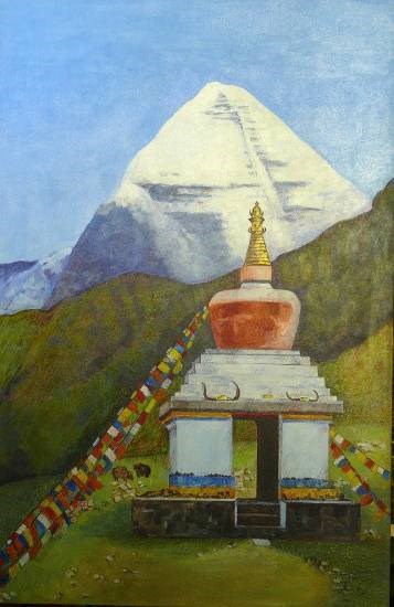 Yamadwar Tibet, painting by Sandhya Ketkar