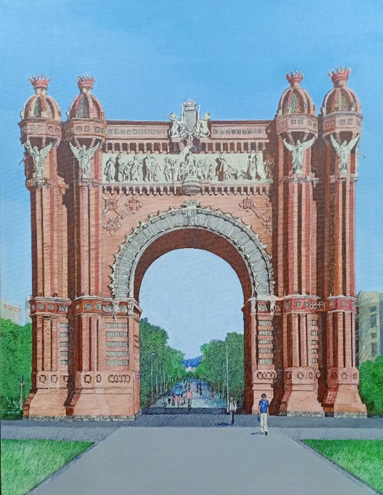 Triumphal Arch, painting by Sandhya Ketkar