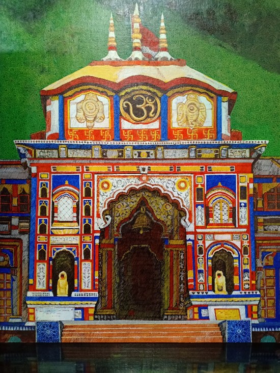 Badrinath Temple Gate, painting by Sandhya Ketkar