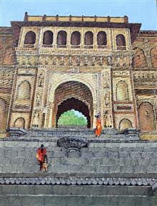 Painting by Sandhya Ketkar - Maheshwar Ghat