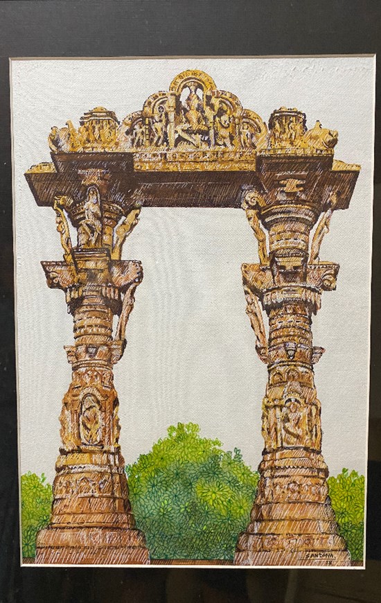 Vadanagar Toran, painting by Sandhya Ketkar