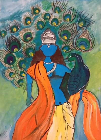 Lord Krishna, painting by Aarna Kakkar