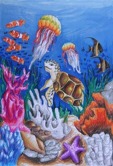 Marine Beauty, painting by Aditya Shashank Kulkarni