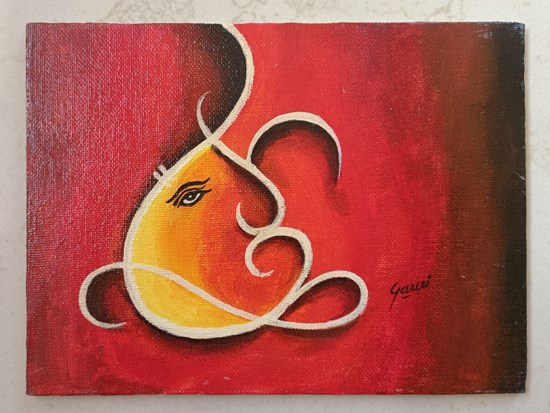 Ganpati Bappa, painting by Gauri Chaudhari