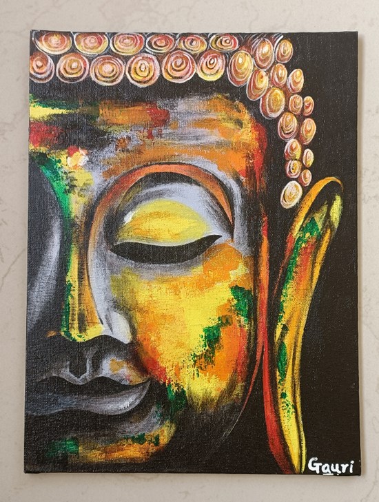 Buddha, painting by Gauri Chaudhari