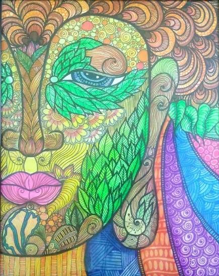 Buddha, painting by Sujitha S P