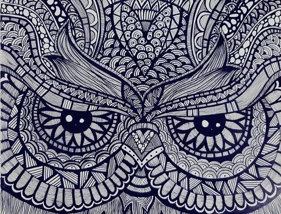 Owl, painting by Sujitha S P